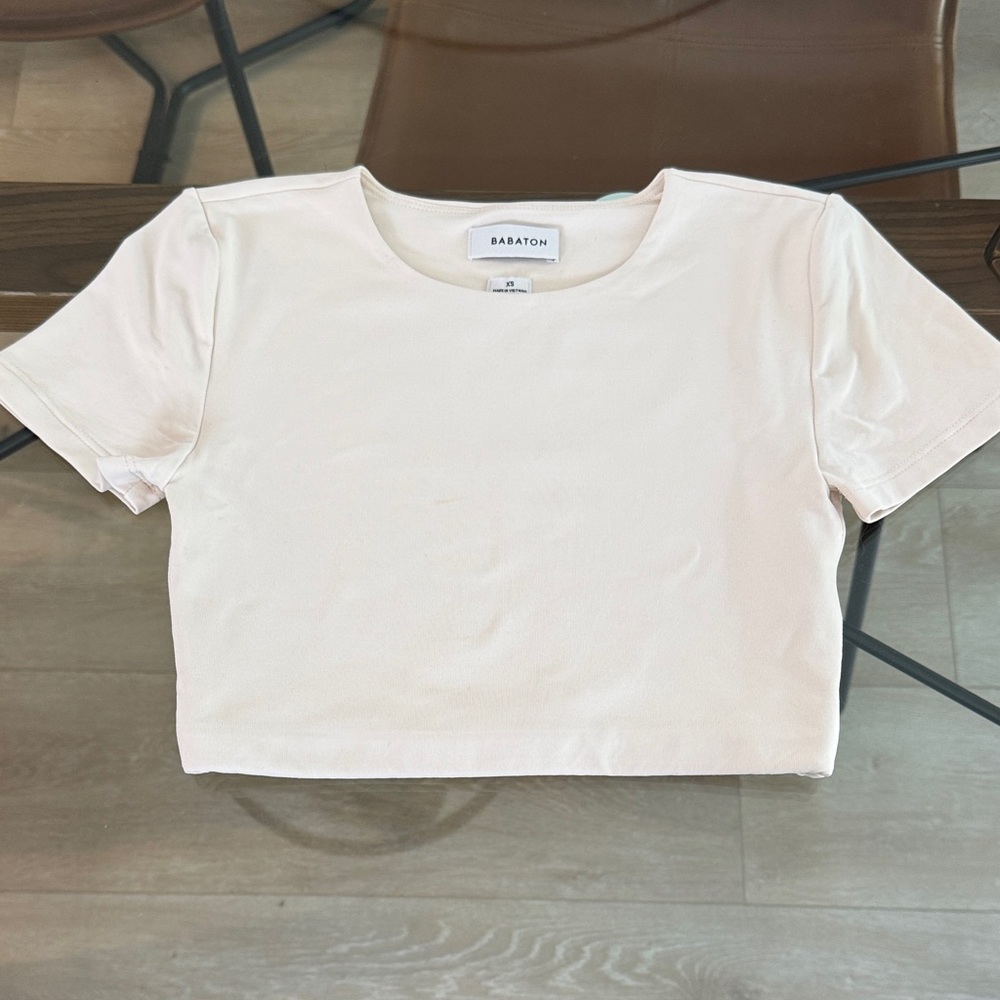 Babaton Off-White Crop Top